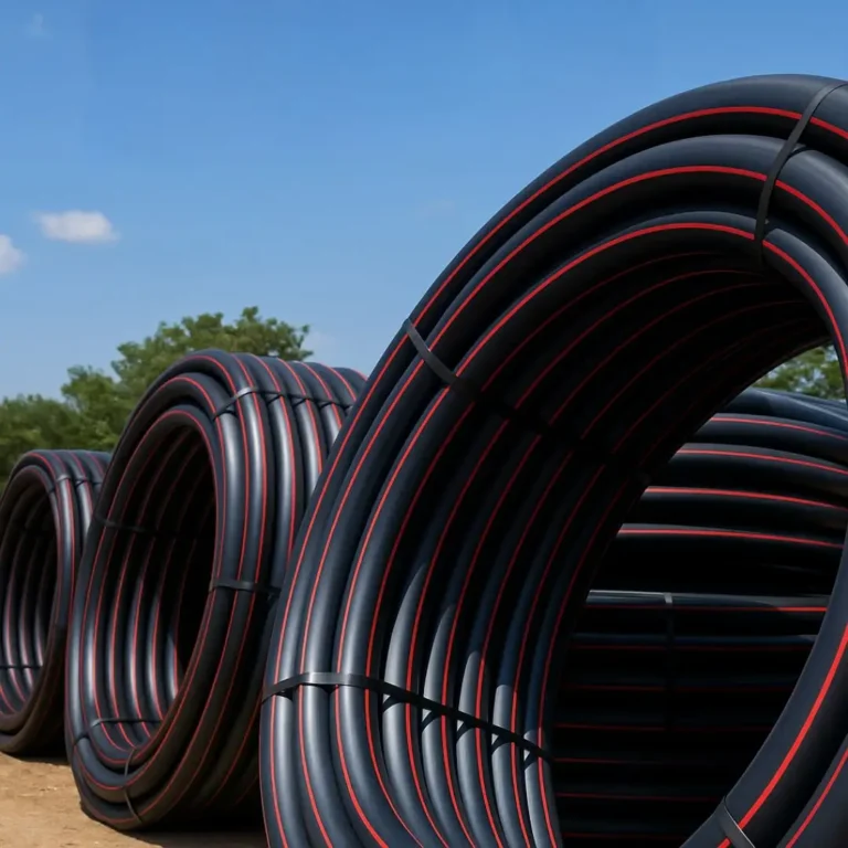 HDPE PN10 black red stripes