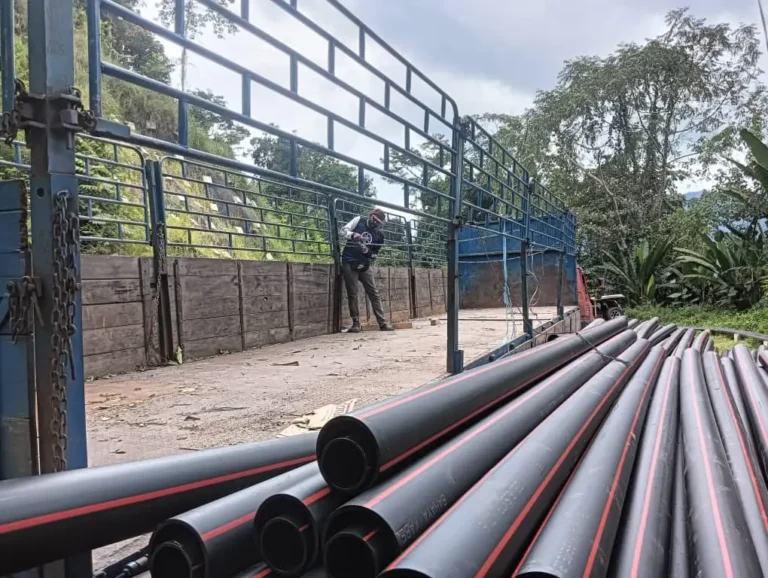 HDPE PN10 black red stripes